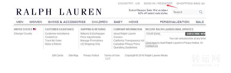 Ralph Lauren拉夫劳伦美国官网注册购物教程下单攻略