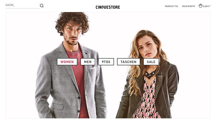 Cinque在线商店：德国服装品牌