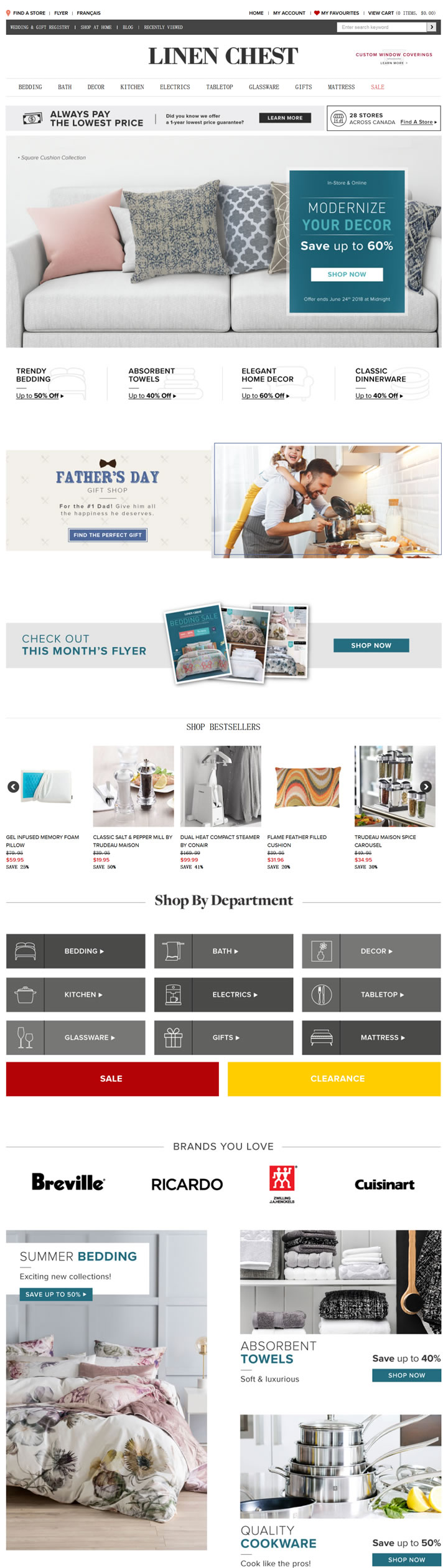 加拿大床上用品、家居装饰、厨房和浴室产品购物网站：Linen Chest