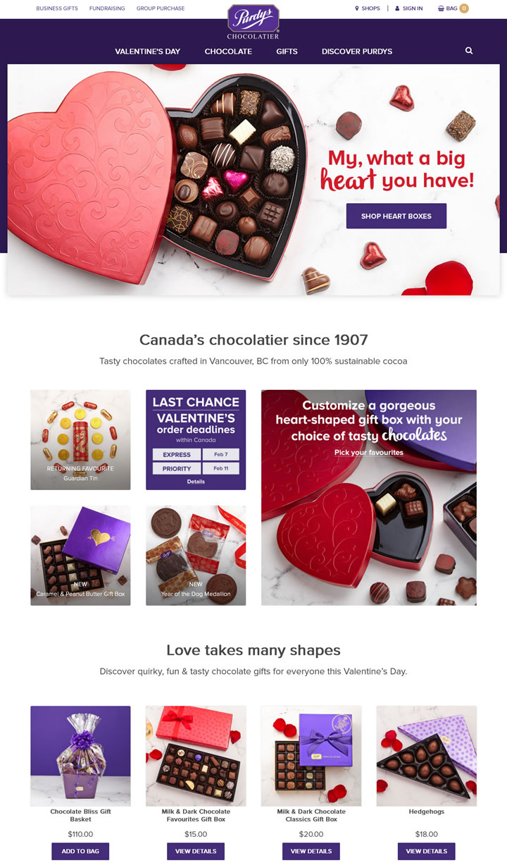 加拿大巧克力生厂商：Purdys Chocolatier