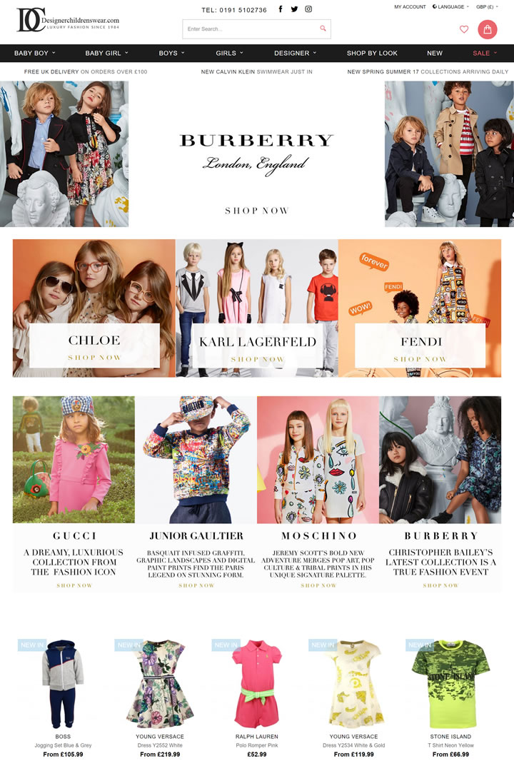 国际奢侈品品牌童装购物网站：Designer Childrenswear
