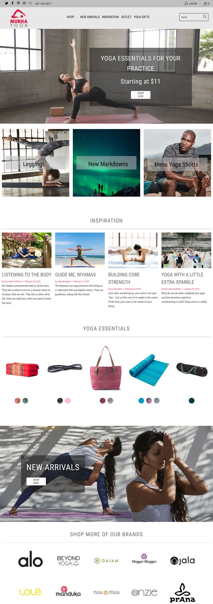 美国瑜伽服装和装备购物网站：Mukha Yoga