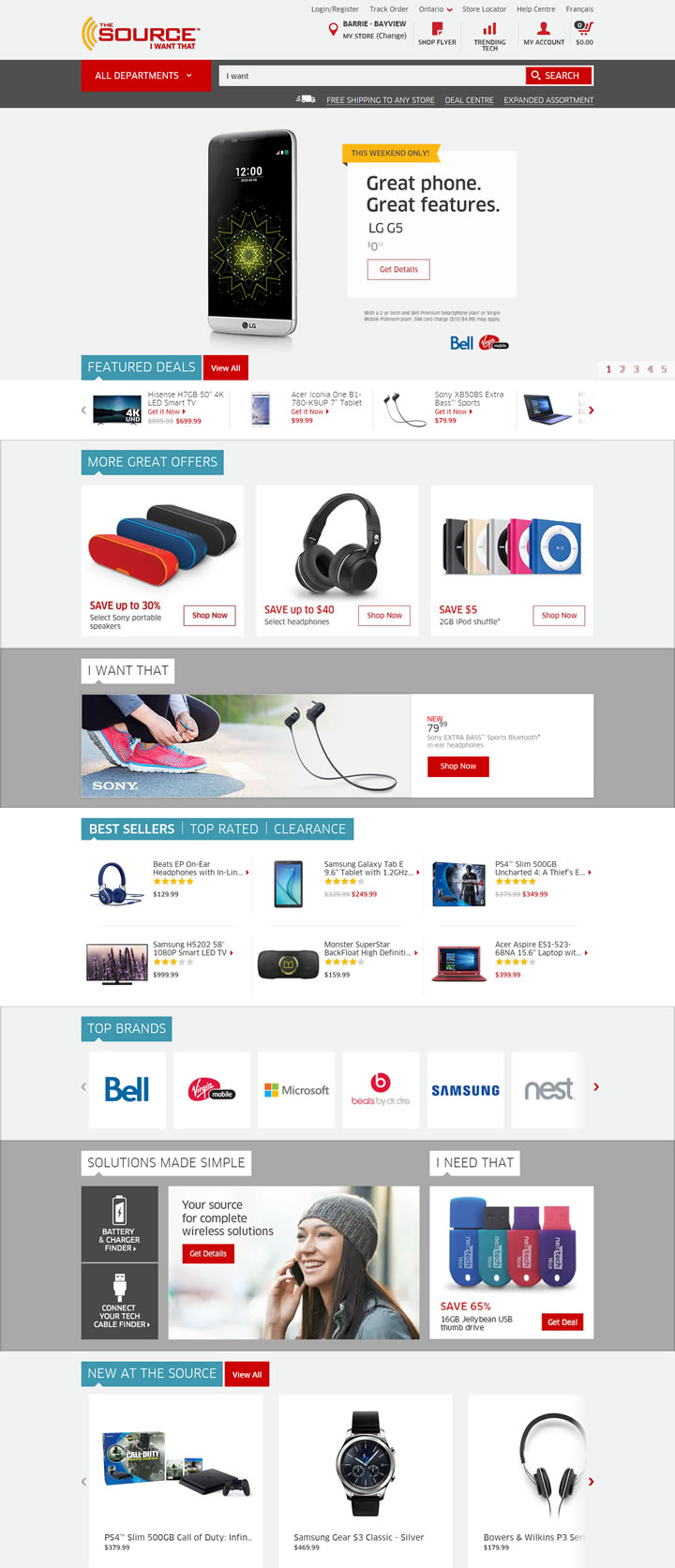 加拿大消费电子和手机购物网站：The Source