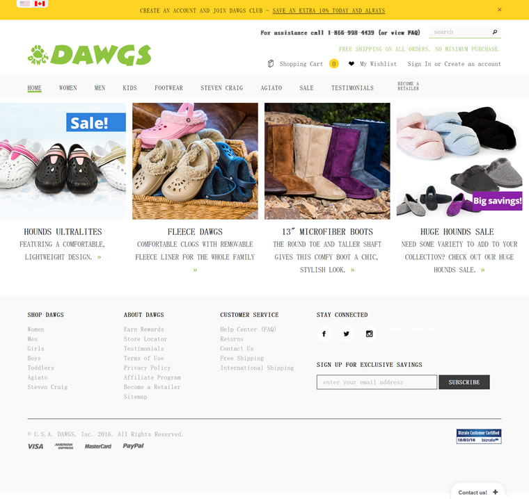 DAWGS鞋官方网站：鞋，凉鞋，靴子