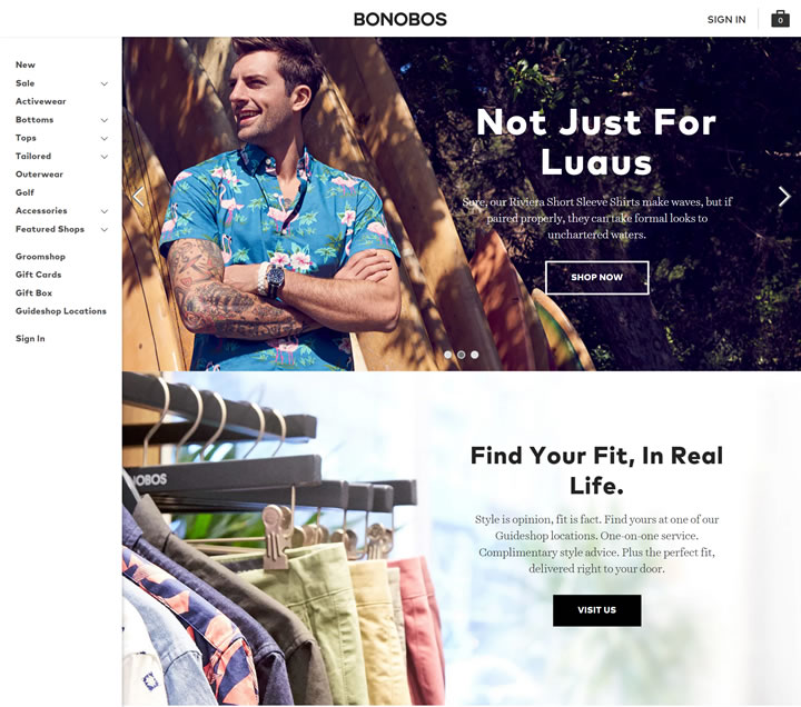 美国最大的网络男装服装品牌：Bonobos