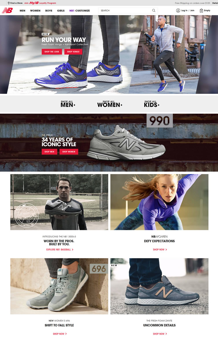 New Balance美国官网：运动鞋和健身服装