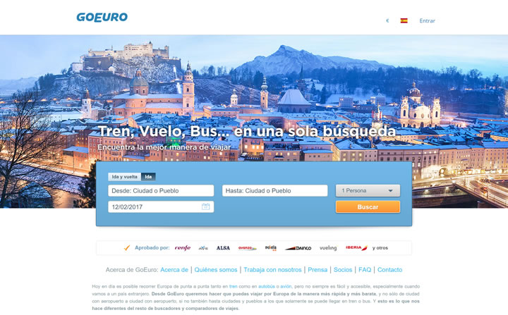 GoEuro西班牙：全欧洲低价大巴、火车和航班搜索和比价