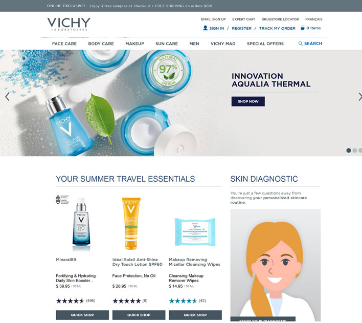 Vichy薇姿加拿大官网：法国药妆，全球专业敏感肌护肤领先品牌