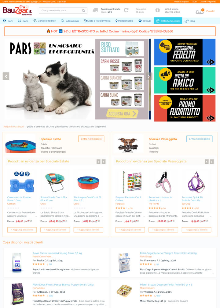 意大利宠物用品购物网站：Bauzaar