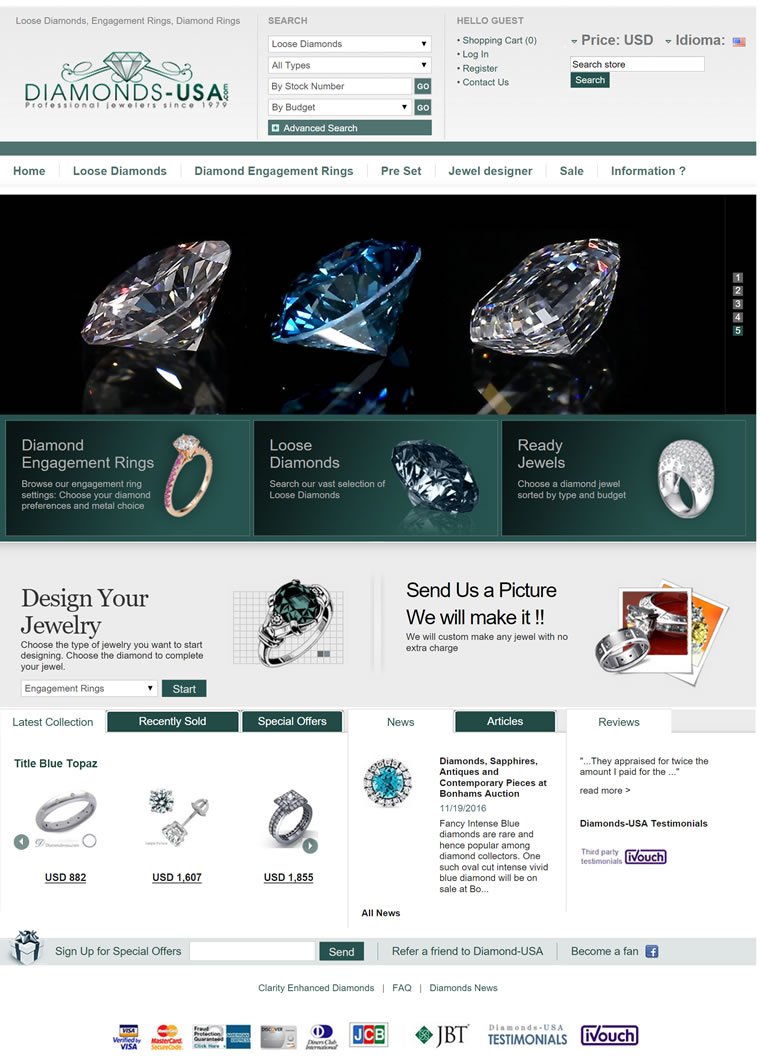 领先的钻石和订婚戒指零售商：Diamonds-USA
