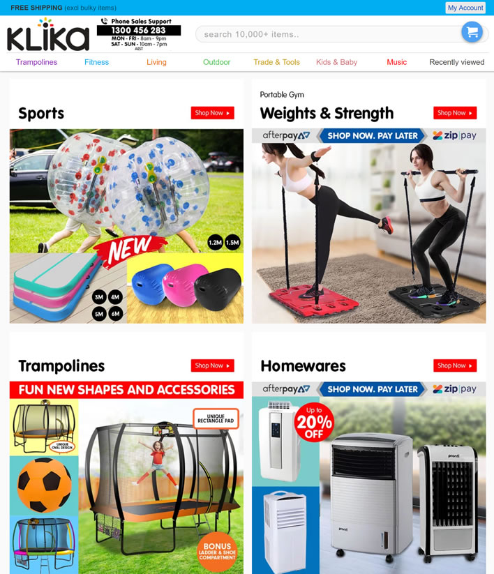 澳大利亚最受欢迎的网上商店：Klika