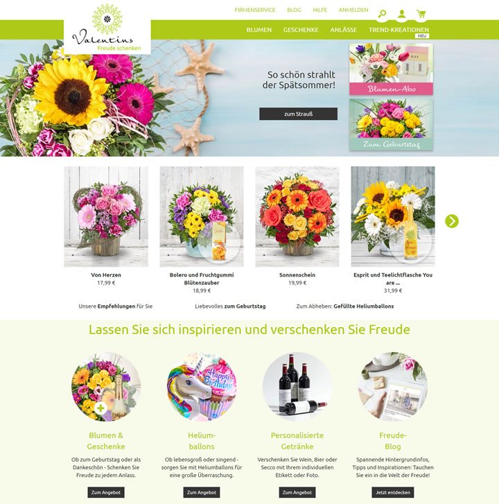 德国网上花店：Valentins