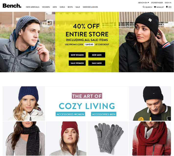 Bench加拿大官方网站：英国城市服装品牌