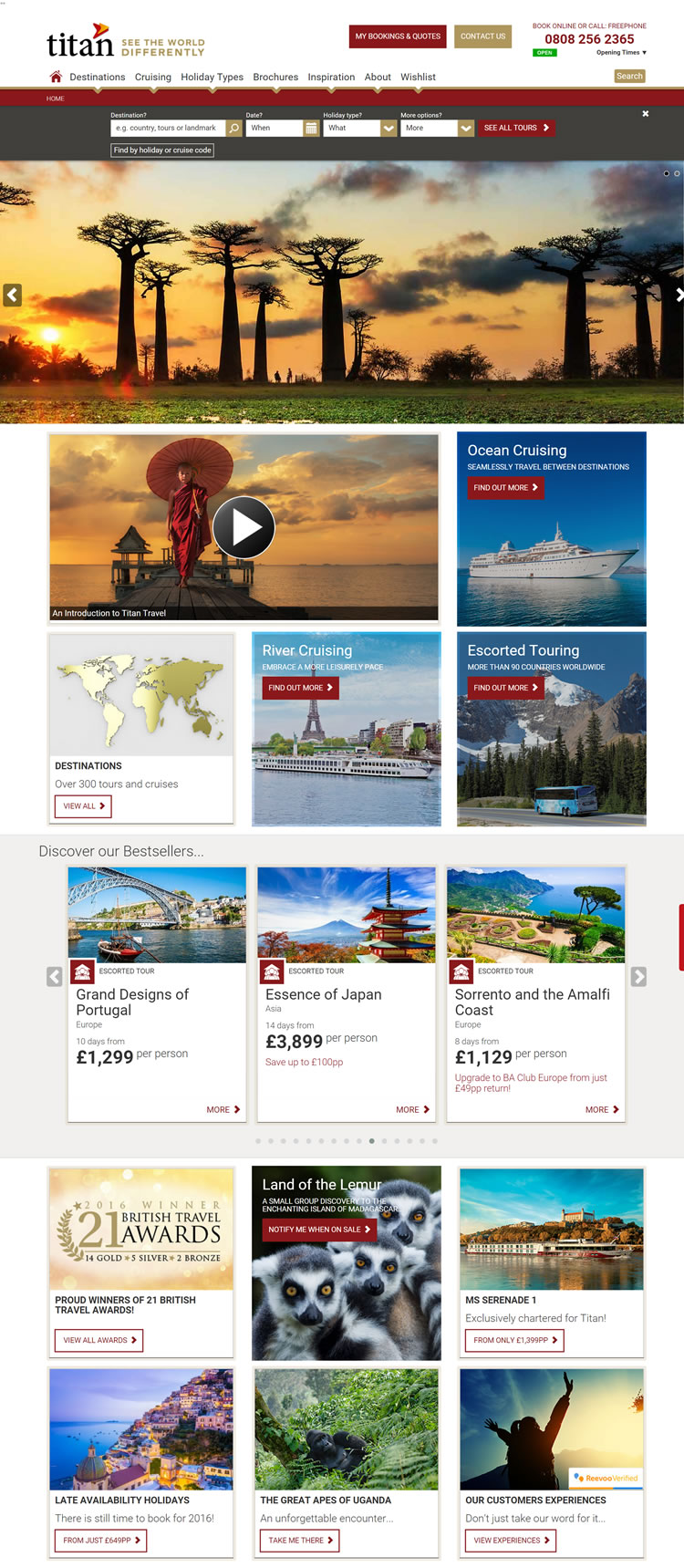 英国泰坦旅游网站：全球陪同游览，邮轮和铁路旅行