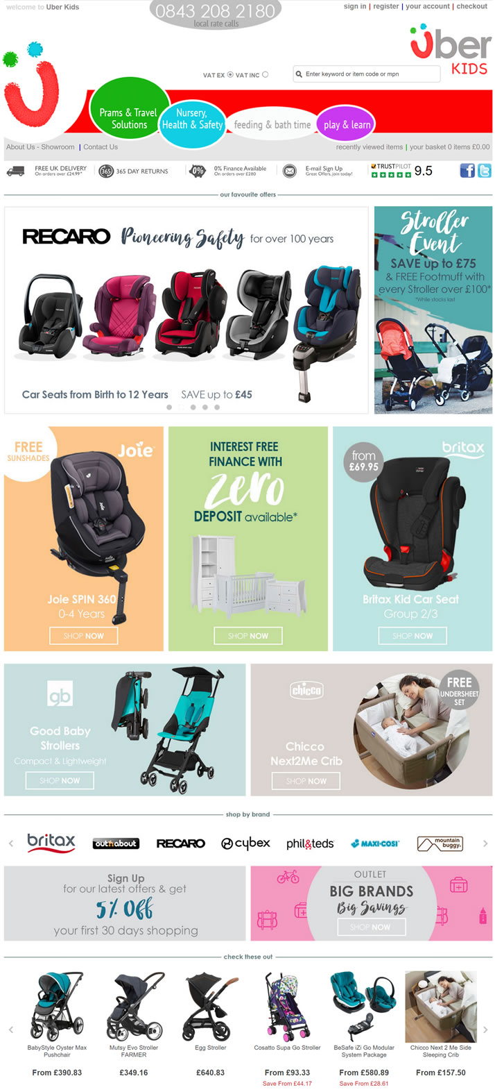 英国汽车座椅和婴儿车购物网站：Uber Kids