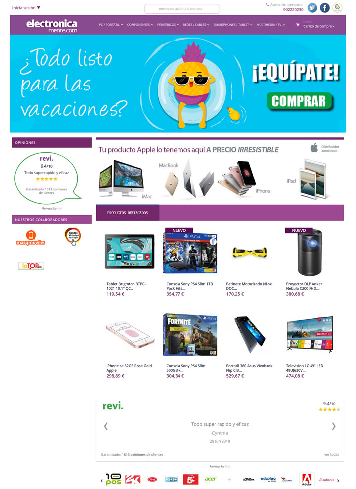 西班牙电子产品购物网站：Electronicamente