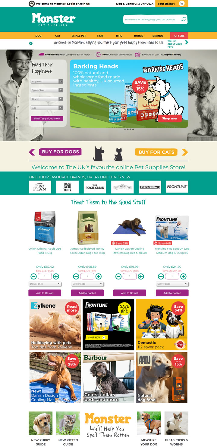 英国排名第一的在线宠物用品商店：Monster Pet Supplies