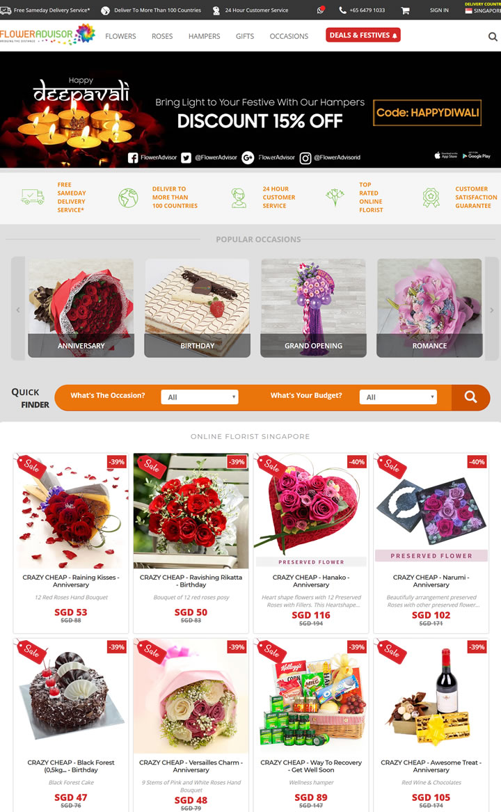新加坡网上花店：FlowerAdvisor