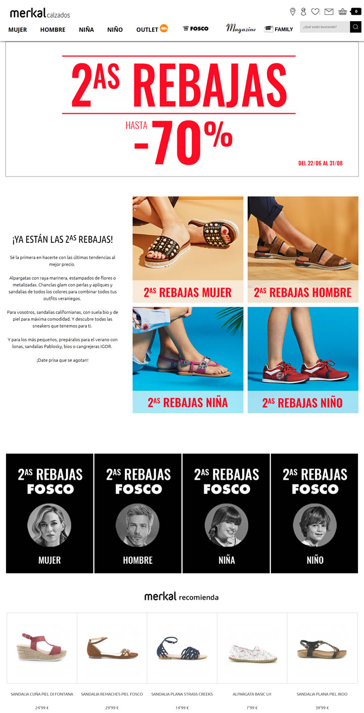 西班牙网上鞋店：Merkal Calzados