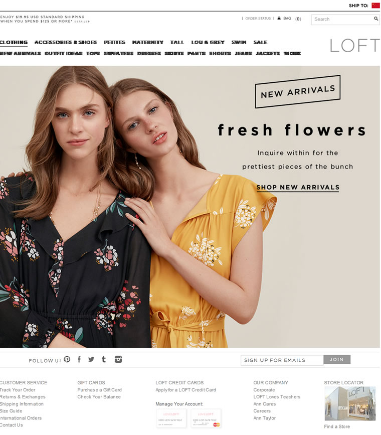 美国知名的女性服饰品牌：LOFT（洛芙特）