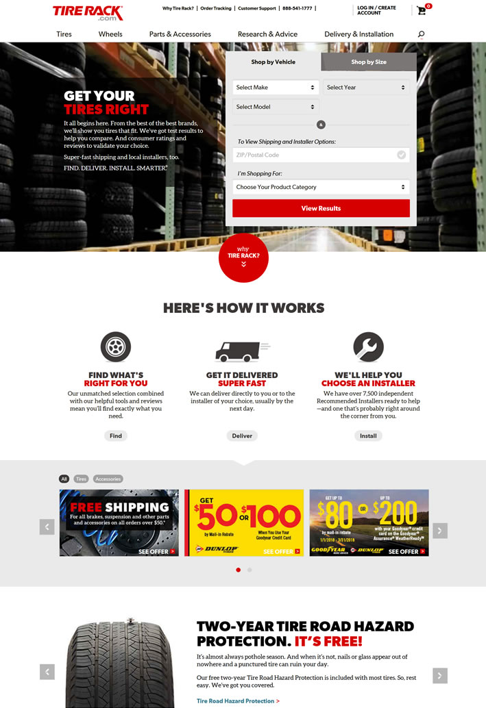 美国汽车轮胎和轮毂销售网站：Tire Rack