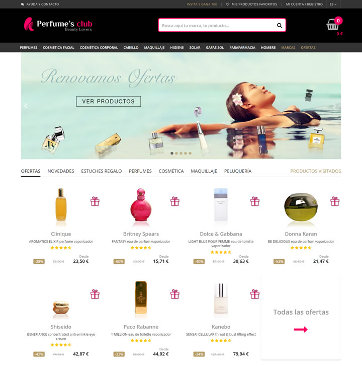 西班牙美妆电商：Perfume’s Club（有中文站）