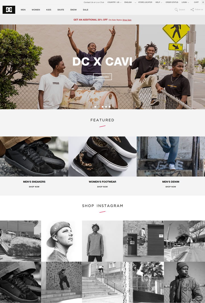 DC Shoes官网：美国滑板鞋和服饰品牌