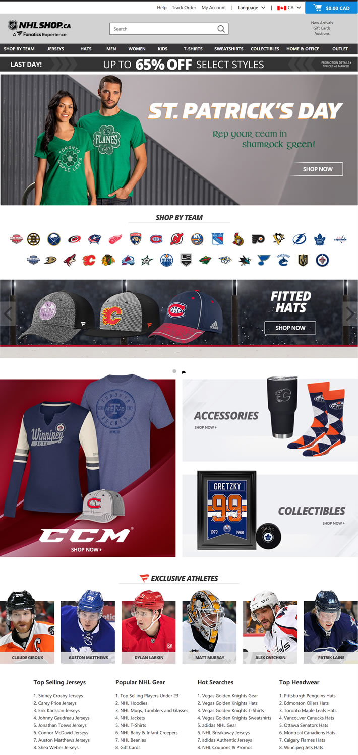 NFL加拿大官方网上商店：NHLShop.ca